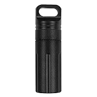CHICTRY EDC Accessory Case Airtight Waterproof Aluminum Alloy Outdoor Survival Pill Capsule Match Battery Seal Bottle Holder Container for Camping Hiking Black A One Size