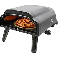 Flame King LEHAVA 14-inch, 360 Degree Rotating Non-Stick Pizza Stone, Portable Outdoor Propane Pizza Oven Countertop with Cover Bag, Piezo Auto Ignition for Camping, Backyard, and Tailgating