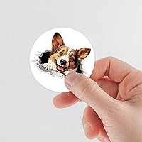 Cardigan Welsh Corgi Dog Sticker Peeking Sneaky Vinyl Decal Die Cut Decals Any Smooth Surface for Trucks Fridge Car Window Books, 3 PCS Stickers, Dog Lover Newborn Baby Gifts