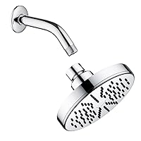 BRIGHT SHOWERS High Pressure Rain Showerhead Fixed Shower Head and Matching 6 Inch Brass Shower Pipe Arm Bathroom Rain Shower Arm