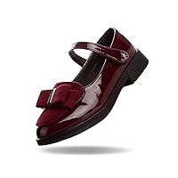 Girls Mary Jane Flat Shoes,Kids Dress Shoes for Girls,Leather Flat Shoes for Party Wedding School