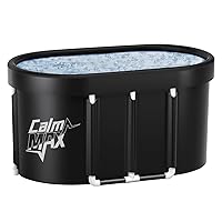 CalmMax Oval Ice Bath Tub for Athletes XL Portable Cold Plunge Tub for Cold Water Therapy Ice Baths at Home Outdoor Gym - 101 Gal Capacity (IB001 Version)