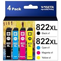 822XL Remanufactured Ink Cartridge Replacement for Epson 822 XL 822XL Printer Ink for Workforce Pro WF-3820 WF-4820 WF-4830 WF-4833 WF-4834 4 Pack