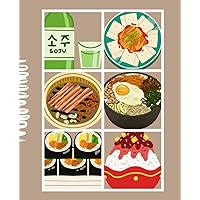 Korean Notebook - Korean Food - Cute Korean Aesthetic Notebook - Foodie Lovers - Kawaii Journal Wide Ruled Paper - 7.5x9.25 120 pages - Korean Themed - Matte Cover: Korean Culture Lovers Gift Idea