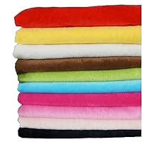 RayLineDo® 10PCS 50 * 50cm Solid Color Knitted Panne Velvet Fabric Anti Pill Fabric Patchwork Polyester Fleece Cloth for DIY Sewing Handmade Dolls