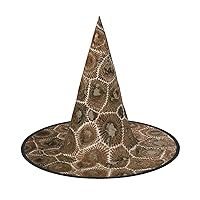 Mqgmzpetoskey Stone Print Enchantingly Halloween Witch Hat Cute Foldable Pointed Novelty Witch Hat Kids Adults
