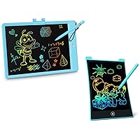 KOKODI LCD Writing Tablet, 10 Inch Colorful Toddler Doodle Board Drawing Tablet, Erasable Reusable Drawing Pads, Educational and Learning Toy for 3-6 Years Old Boy and Girl(Blue&10 inch Light Blue)