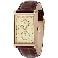 Invicta Men's Vintage 30mm Leather Quartz Watch, Dark Brown (Model: 46859)