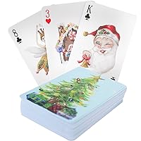 FOSTER Hand-Painted Christmas Playing Cards - Unique Family Games, Ideal Christmas Stocking Stuffers - Adult Bridge Size Deck, Designed in Texas.