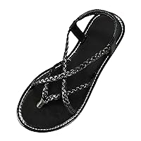 White Sandals Women With Bow Girl Sandals Girls Toddler Sandals Braided Sandals For Women Flat Cushioned