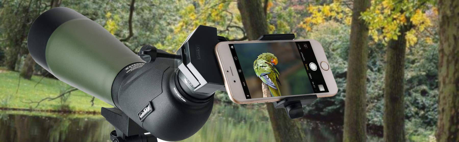 GOSKY Smartphone Adapter Mount Regular Size - Compatible with Binoculars, Monoculars, Spotting Scopes, Telescope, Microscopes - Fits almost all Smartphones on the Market - Record Nature and The World
