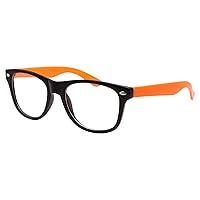 grinderPUNCH Kids Nerd Fake Glasses Clear Lens Colored Arms Geek Costume Children's (Age 3-10)