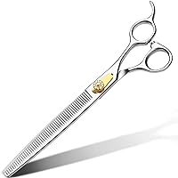 Gimars 8 Inch 54 Teeth Professional Dog Grooming Scissors Heavy Duty 440C Stainless Steel Ergonomic Pet Grooming Scissor for Dogs, Cats and Other Animals