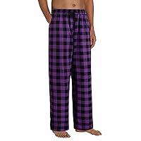 Mens Pajamas Plaid Pants Sleep Long Pant with Pockets Soft PJ Bottoms Classic Home Wear Elastic Waist Tech Mens