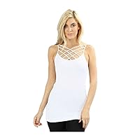 Seamless Triple Criss-Cross Front Cami (Multiple Colors & Sizes) White