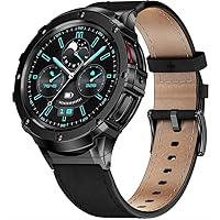 Stainless Steel Case for Samsung Galaxy Watch 5 Pro 45mm Genuine Leather Modification Kit BLACK, Stainless Steel