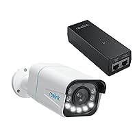 REOLINK PoE IP Security Camera RLC-811A Bundle with PoE Injector, One Cable Offer Both Power and Data, 123° FoV, 5X Optical Zoom for Outdoor Usage, 8MP HD Security PoE Camera System