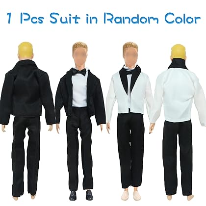 19 PCS Doll Clothes for Ken Doll Including Handmade 1 Suit 5 Tops 5 Pants Casual Wear 2 Beach Pants 4 Pair of Shoes 1 Glasses 1 Surfboard for 11.5 Inch Boy Doll Outfits for Boyfriend Doll