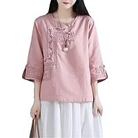 Traditional Chinese Shirt Retro Clothing China Tops Embroidery Women Blouse Spring Summer