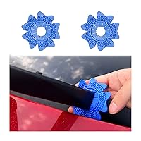 2PCS Car Wiper Arm Hole Protection Pad, Universal Auto Front Wiper Guards, Car Windshield Wiper Arm Hole Protective Cover, Auto Dust Proof Exterior Accessorie For Most Vehicles (Blue)