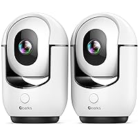 2K Pan/Tilt Security Camera, WiFi Indoor Camera for Home Security with AI Motion Detection, Baby/Pet Camera with Phone App, Color Night Vision, 2-Way Audio, 24/7, Siren, TF/Cloud Storage - 2 Pack