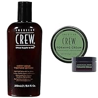 AMERICAN CREW Men's Hair Texture Lotion, Like Hair Gel with Light Hold with Low Shine, 8.4 Fl Oz & Men's Hair Forming Cream, Like Hair Gel with Medium Hold & Medium Shine, 3 Oz (Pack of 1)