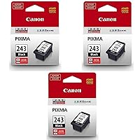 3 Pack PG-243 Black Ink Cartridge for PIXMA iP, MX, MG, TS, and TR Series Printers - 5.6ml