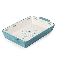 Baking Dishes Bakeware Set Ceramic Casserole Dish, Rectangular Shape, Oven safe, Nonstick, for Cooking, Cake Dinner, Kitchen, 13x9inch, 1pcs, Turquoise