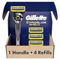 ProGlide Shield Razor for Men, 1 Gillette Razor, 4 Razor Blade Refills, Shields Against Skin Irritation