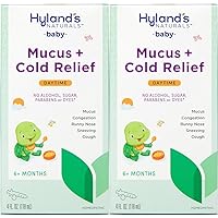 Naturals Baby Mucus and Cold Relief, Daytime Baby Cold Medicine, Infant Cold and Cough Remedy, Decongestant, 4 Fluid Ounce (Pack of 2)