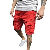 Mens Casual Cargo Shorts Relaxed Fit Training Tactical Running Shorts Elastic Waisted Outdoor Hiking Cycling Short