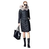 Women Long Thick 90% Goose Down Coat Ladies Hooded Winter Parka Jacket