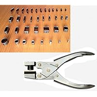 Hand Held Slot Hole Puncher Tool with 38 style cutter head Kit For ID Card Badge Photo Cell Phone Camara Screen Cover Protector/Paper/Thin Leather