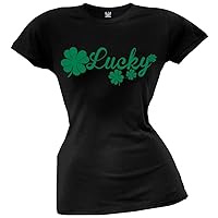 Old Glory St. Patrick's Day - Lucky Shamrocks Juniors T-Shirt