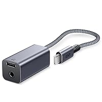ESR USB C Headphone Adapter, 2-in-1 USB C to 3.5 mm Headphone Jack Adapter with PD Fast Charging, Portable Design, Compatible with Galaxy S22/S21/S20/Note20, iPad Air 5/Mini 6/Pro (2021/2020), Grey