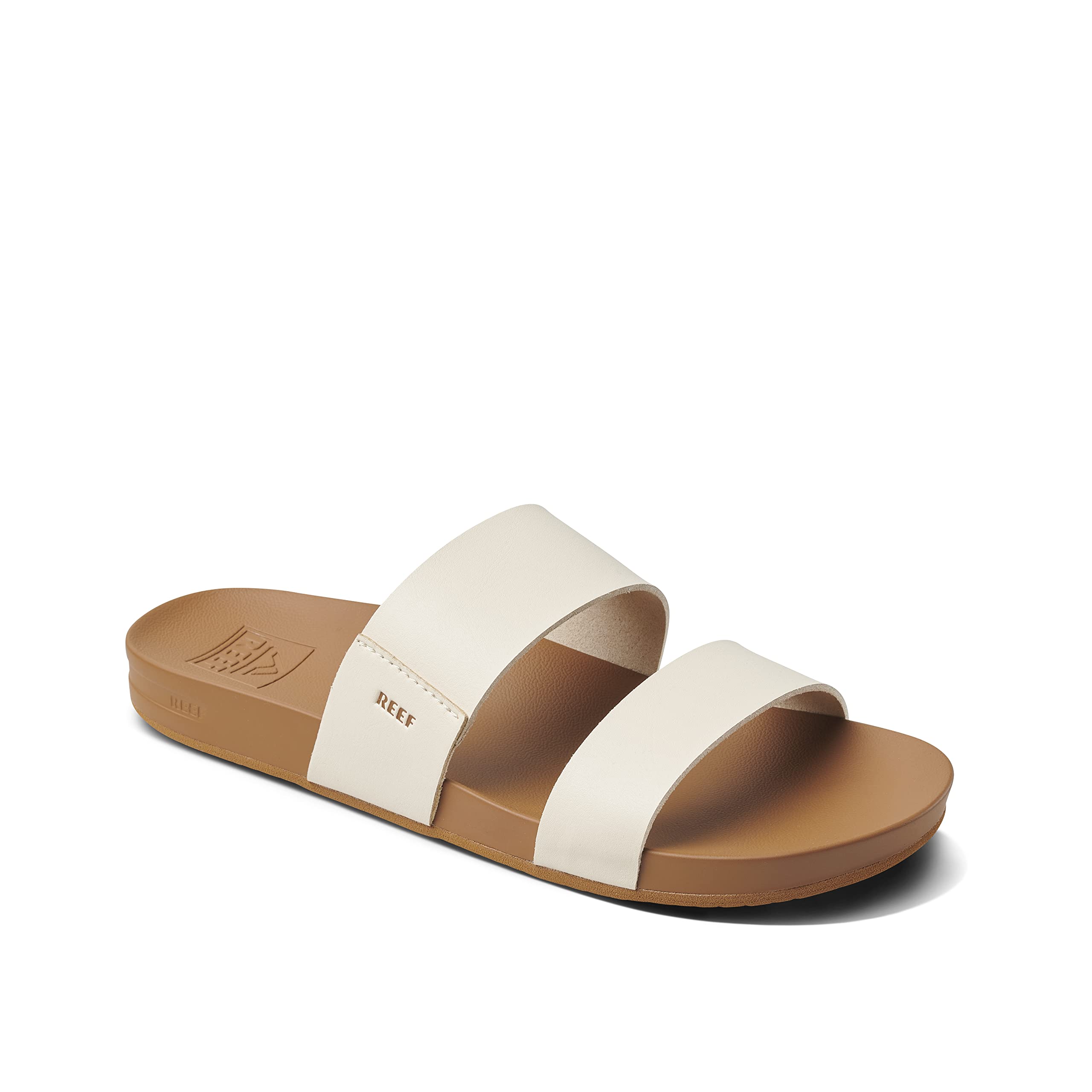 Reef Womens Sandals Vista | Vegan Leather Slides for Women With Cushion Bounce Footbed