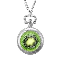 Kiwi Fruit Vintage Pocket Watches with Chain for Men Fathers Day Xmas Present Daily Use