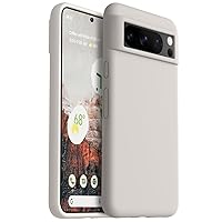 OTOFLY Designed for Pixel 8 Pro Case, [Military-Grade Drop Protection][Anti-Scratch Microfiber Lining] Silicone Slim Thin Shockproof Phone Case for Google Pixel 8 Pro 6.7 inch (Stone)