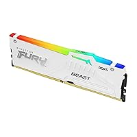 Kingston FURY Beast White RGB 32GB (2x16GB) 6000MT/s CL36 DDR5 Expo DIMM | Infrared Syncing | FURY CTRL Software | Overclocking | Plug N Play | AMD Expo | Kit of 2 | KF560C36BWEAK2-32