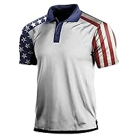 4th of July Mens T Shirt Slim Fit Sport American Flag Tshirt 1776 Patriotic Short Sleeve Regular Fit Y2K Western Tee