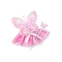 Unbranded Girls Pink Butterfly Costume Fairy Wing Set with Sparkle