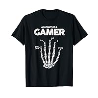 Funny Anatomy Of Gamer | Skeleton Hand | Gaming Gamer T-Shirt
