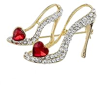 High-Heeled Shoe Brooch Pin Crystals Rhinestone Wedding Breastpin Durable Design, M, Plastic, no gemstone