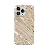 BURGA Phone Case Compatible with iPhone iPhone 13 PRO - Hybrid 2-Layer Hard Shell + Silicone Protective Case - Nude Beige Glitter Marble - Scratch-Resistant Shockproof Cover