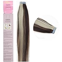 16''-24''Tape in Remy Human Hair Extensions Straight Skin Weft Human Hair 20pcs Ombre Mixed Color(24''70g,M4/613)