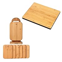HTB Bamboo Cutting Board Set and Sliding Tray