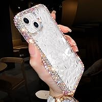 Luxury Glitter Bling Diamond Crystal Transparent Phone Case for iPhone 14 13 12 11 Pro Max 15 14 Pro Clear Soft Cover,Clear,for iPhone 14