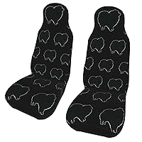 Pomeranian Dog Silhouette Car Seat Cover (Two Pack) Elastic Car Seat Cushion Cover, Suitable for Car/SUV/Truck/Van, Car Interior General Suite