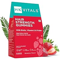 Pub Hair Strength Biotin Gummies | No Added Sugar | Natural Biotin with Zinc, Vitamin C, A, & E | for Stronger Hair & Nails | 100% Vegetarian & Gluten Free | Strawberry, 60 Biotin