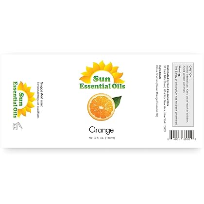 Sun Essential Oils 4oz - Orange (Sweet) Essential Oil - 4 Fluid Ounces